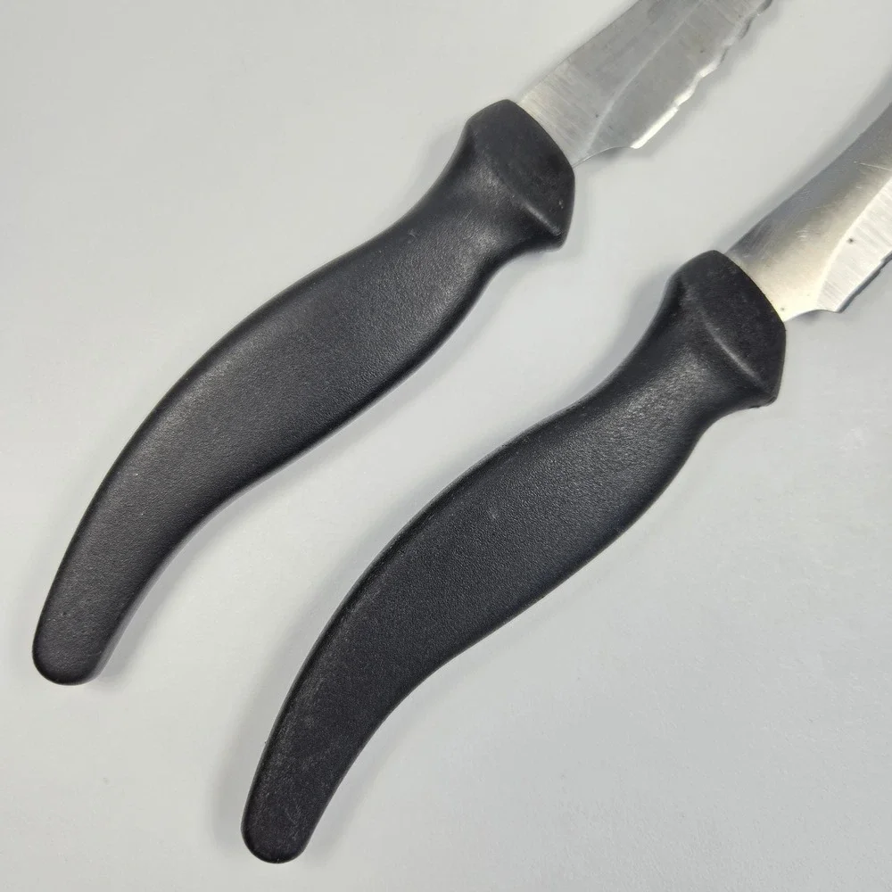 Miracle Blade III Perfection Series Steak Knives Set of 2 Stainless Black Handle